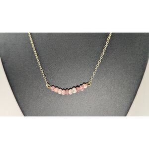 Amethyst Beads on Gold Tone Chain Necklace